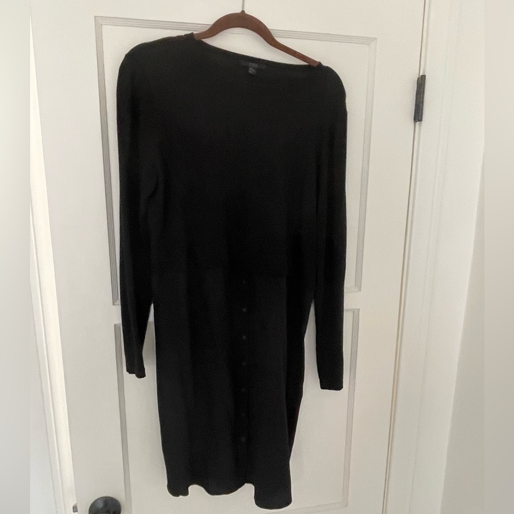 COS black silk cashmere midi dress